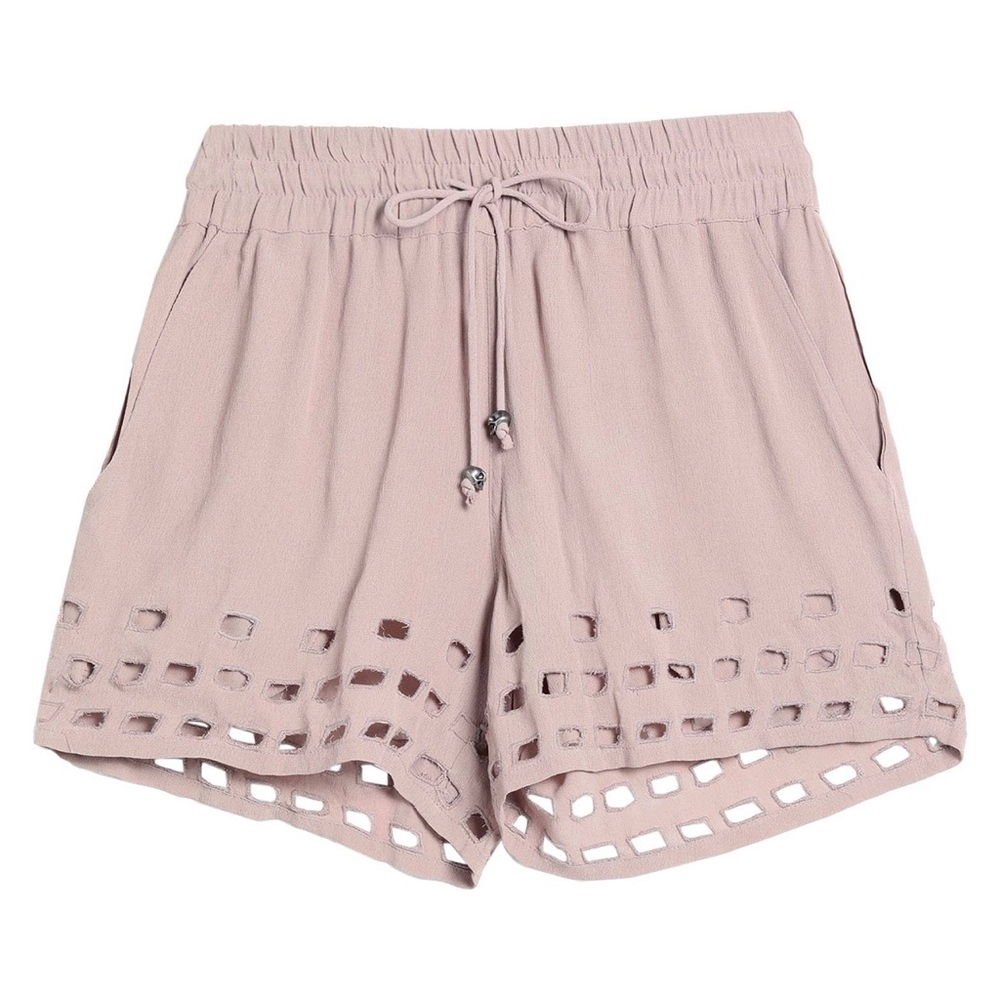 NWT Religion grey/mauve shorts with skull detail